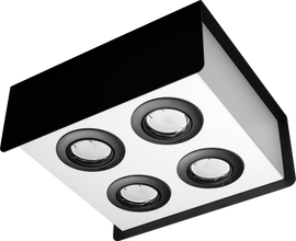 Plafond STEREO 4 blanco/negro