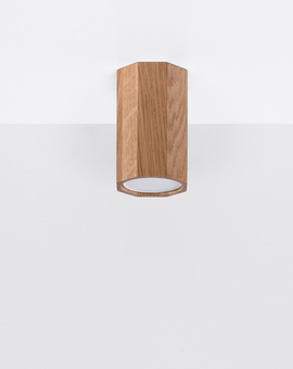 Plafond ZEKE 10 roble + 1x bombilla LED GU-10 3000K Cálida 7W 620lm