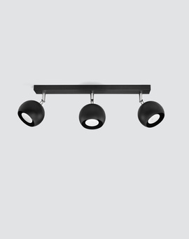 Plafond OCULARE 3 negro + 3x Bombilla LED GU-10 3000K Cálido 7W 620lm