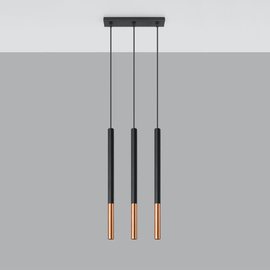 Lámpara colgante MOZAICA 3L negro/cobre