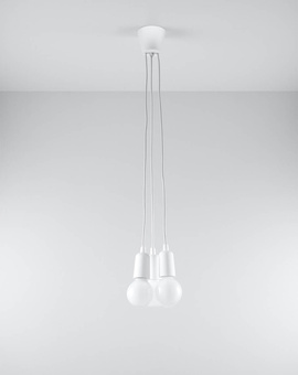 DIEGO 3 lámpara colgante blanco + 3x bombilla LED E27 4000K Fría 7,5W 650lm