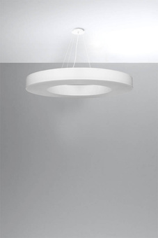 Lámpara SATURNO SLIM 90 blanca + 8 bombillas LED E27 3000K Cálida 7,5W 620lm