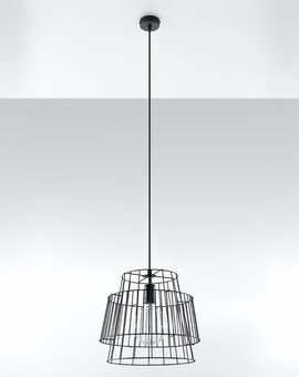 GATE lámpara colgante negro + 1x bombilla LED E27 3000K Warm 7.5W 620lm