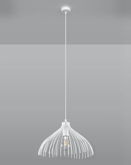 UMB lámpara colgante blanco + 1x bombilla LED E27 3000K Warm 7.5W 620lm