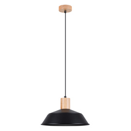 Lámpara colgante FANO negra + 1x bombilla LED E27 4000K Frío 7,5W 690lm