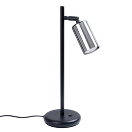 Lámpara de escritorio WINX negro/cromo + 1x bombilla LED GU-10 3000K Cálida 7W 510lm