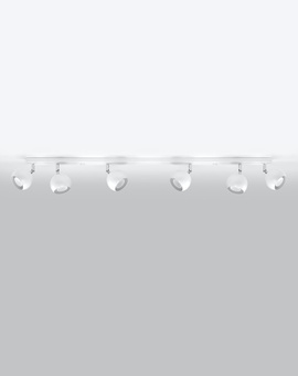Plafond OCULARE 6L blanco + 6x Bombilla LED GU-10 3000K Cálida 7W 620lm