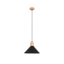 Lámpara colgante JAGA negra + 1x bombilla LED E27 4000K Frío 7,5W 690lm