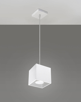 Lámpara colgante QUAD 1 blanco + 1x bombilla LED GU-10 3000K Cálido 7W 620lm