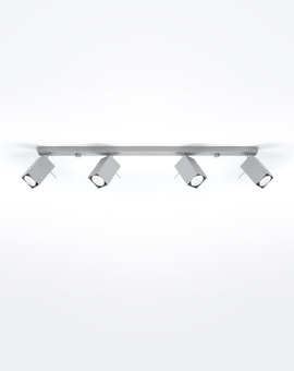 Plafond MERIDA 4L gris + 4x Bombilla LED GU-10 3000K Cálida 7W 620lm