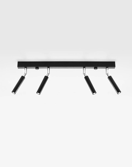 Plafond EYETECH 4 negro + 4x bombilla LED G9 4000K Fría 4,5W 530lm