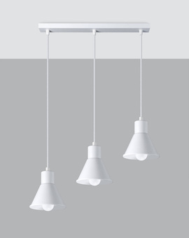 TALEJA 3 lámpara colgante blanca [E27] + 3x bombilla LED E27 4000K Fría 7,5W 650lm