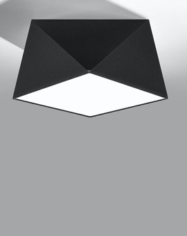 Plafond HEXA 25 NEGRO + 1x bombilla LED E27 3000K Cálida 7,5W 620lm