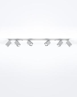 Plafond MERIDA 6L gris + 6x Bombilla LED GU-10 3000K Cálida 7W 620lm