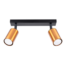 WINX 2 Plafón negro/cobre + 2x Bombilla LED GU-10 4000K Frío 7W 530lm