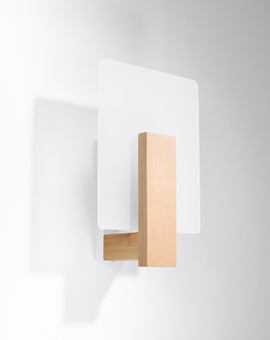 Aplique LAPPO madera natural + 1x bombilla LED E14 3000K cálida 7,5W 620lm