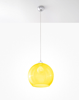 BOLA lámpara colgante amarilla + 1x bombilla LED E27 3000K Cálida 7,5W 620lm