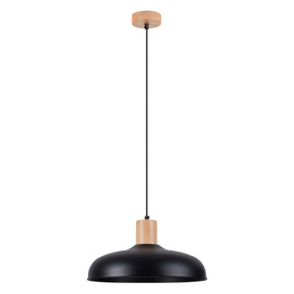 Lámpara colgante INDY negra + x bombilla LED E27 3000K Cálida 7,5W 620lm