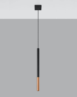 MOZAICA 1 lámpara colgante negra/cobre + 1x bombilla LED G9 3000K cálida 4,5W 510lm