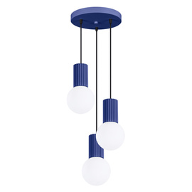 Lámpara colgante HALO 3P azul ultramar