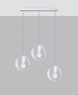 TITRAN 3 lámpara colgante blanca + 3x bombilla LED E27 3000K Cálida 7,5W 620lm