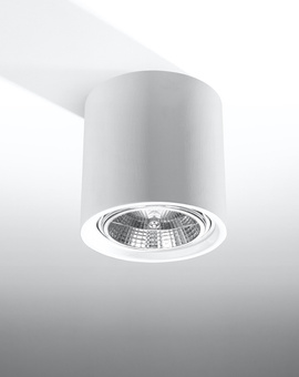 Plafón de cerámica KALU blanco + 1x bombilla LED GU-10 4000K Fría 7W 630lm