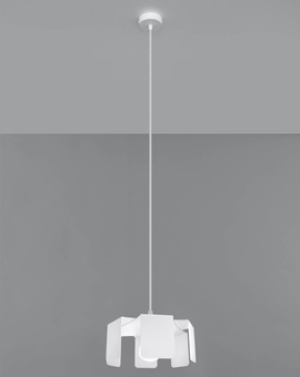 TULIP lámpara colgante blanco + 1x bombilla LED E27 4000K Fría 7,5W 650lm