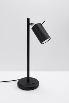 Lámpara de escritorio RING negra + 1x bombilla LED GU-10 4000K Fría 7W 630lm