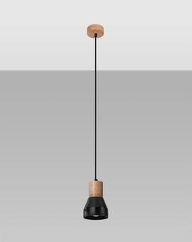 QUBIC lámpara colgante negro + 1x bombilla LED E27 4000K Fría 7,5W 650lm