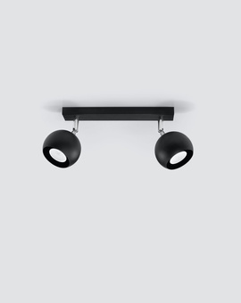 Plafond OCULARE 2 negro + 2x bombilla LED GU-10 4000K Fría 7W 630lm