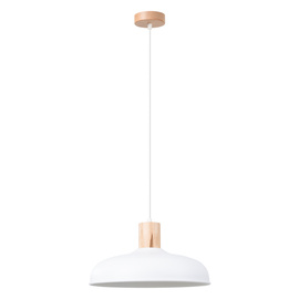 Lámpara colgante INDY blanca + 1x bombilla LED E27 3000K Cálida 7,5W 620lm