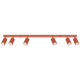 Lámpara de techo KARBON 6L rojo ocre