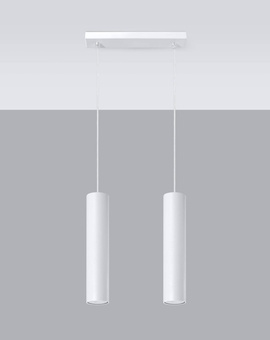 LAGOS 2 lámpara colgante blanco + 2x GU-10 bombilla LED 4000K Fría 7W 630lm