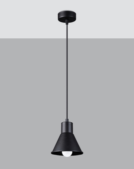 TALEJA 1 lámpara colgante negra [E27] + 1x bombilla LED E27 4000K Fría 7,5W 650lm