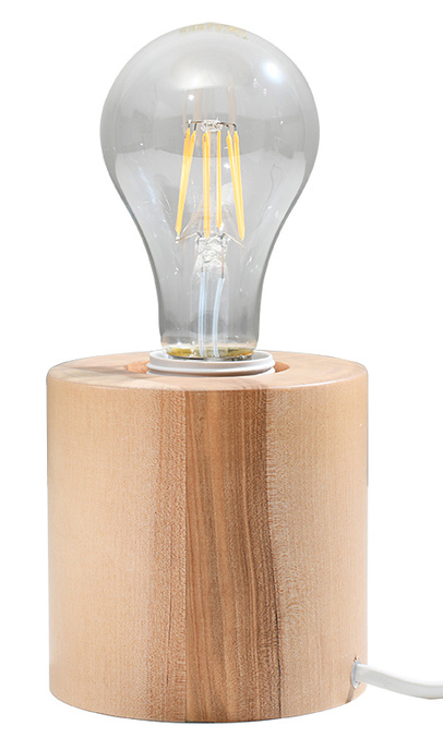 Lámpara de escritorio SALGADO madera natural + 1x bombilla LED E27 4000K Fría 7.5W 650lm