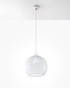 BOLA lámpara colgante transparente + 1x bombilla LED E27 4000K Fría 7,5W 650lm