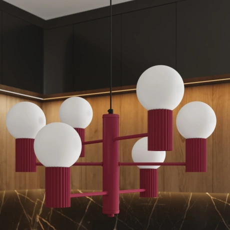 Araña HALO 6 burdeos