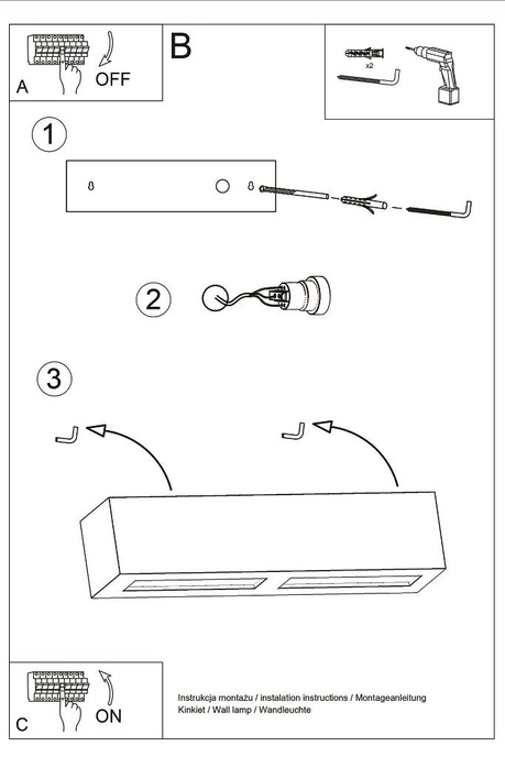 Aplique de cerámica VEGA gris + 1x bombilla LED E27 4000K Fría 7,5W 650lm