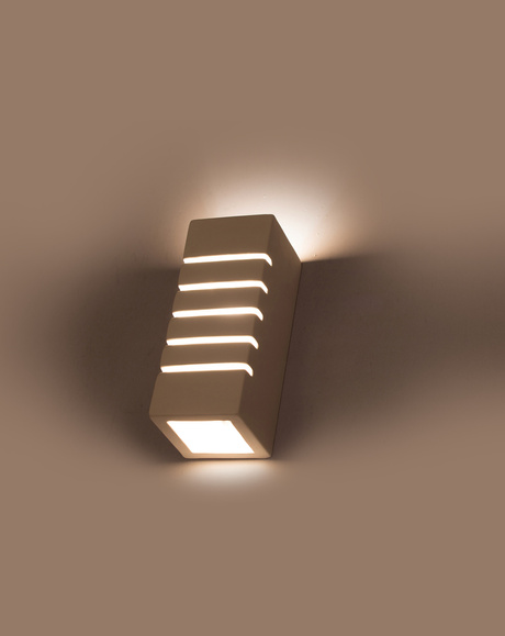 Aplique de cerámica SAMIR blanco + 1x bombilla LED E27 3000K Warm 7.5W 620lm