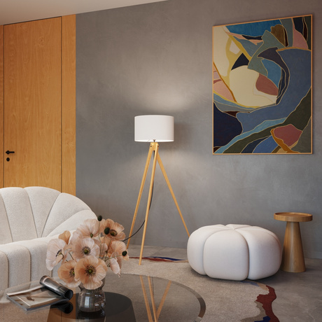 Lámpara de pie NATT blanca