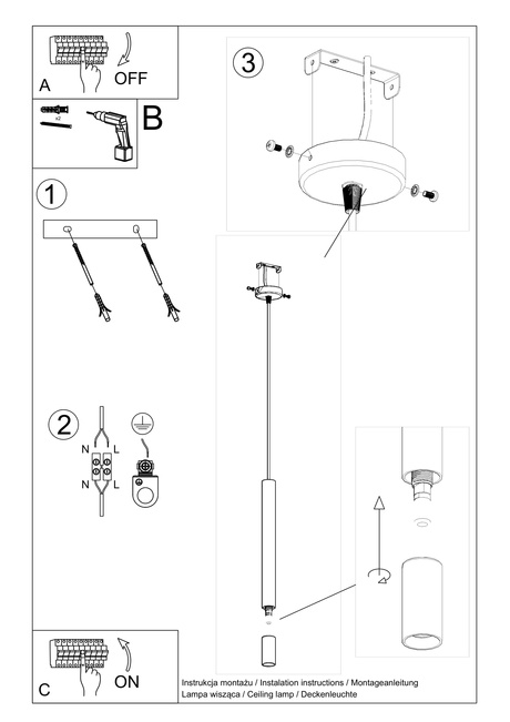 WEZYR 1 lámpara colgante blanca + 1x bombilla LED G9 4000K Fría 4,5W 530lm