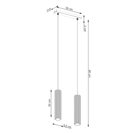 Lámpara colgante KARBON 2 rojo ocre