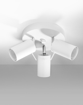 Plafond RING 3P blanco + 3x Bombilla LED GU-10 3000K Cálida 7W 620lm