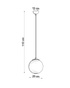 UGO 20 lámpara colgante cromo + 1x bombilla LED E27 3000K Cálida 7,5W 620lm