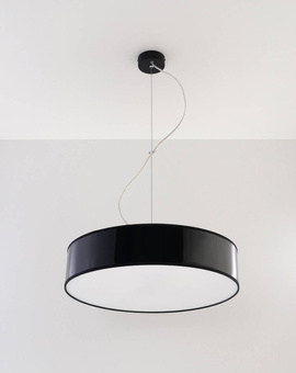 Lámpara colgante ARENA 45 NEGRA + 3 bombillas LED E27 4000K Fría 7,5W 650lm