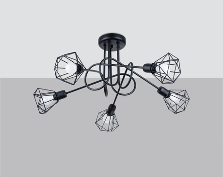 Araña ARTEMIS 5S negra + 5x bombilla LED E14 3000K Cálida 7,5W 620lm