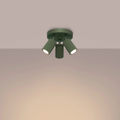 Lámpara de techo KARBON 3P verde oliva