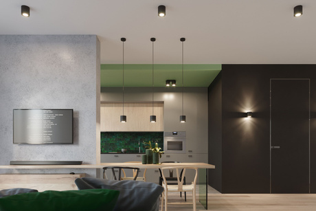 Lámpara colgante ORBIS 1 negro + 1x bombilla LED GU-10 3000K Cálido 7W 620lm