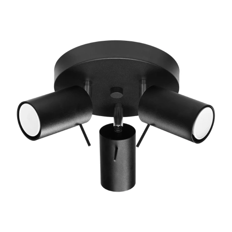 Plafón RING 3P negro