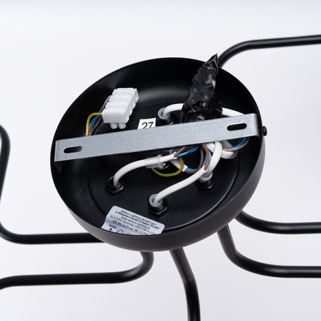 Lámpara de araña VECTOR 6 negra + 6X bombilla LED E27 3000K 7W 760lm